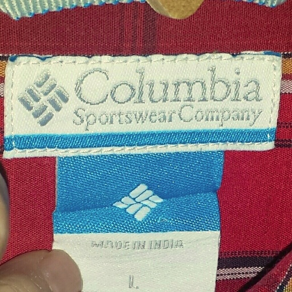 Columbia NWOT Sportswear size Large red plaid - Picture 2 of 6